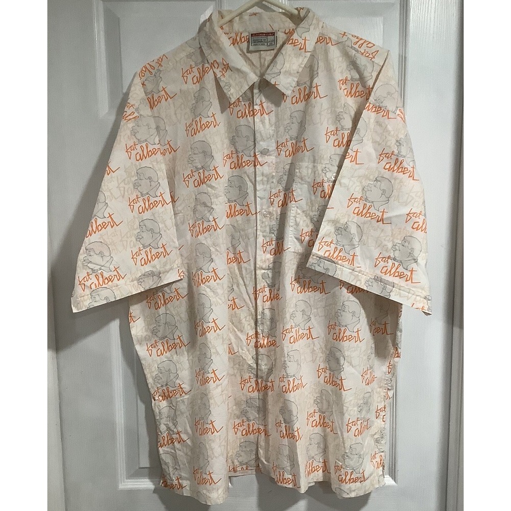 Platinum Fubu Men's Fat Albert Vintage Button Up Short Sleeve Shirt Size 2XLarge